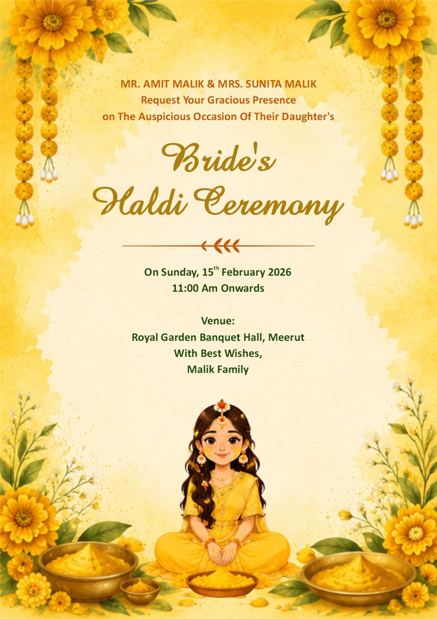 Haldi Ceremony E-Invitation Design