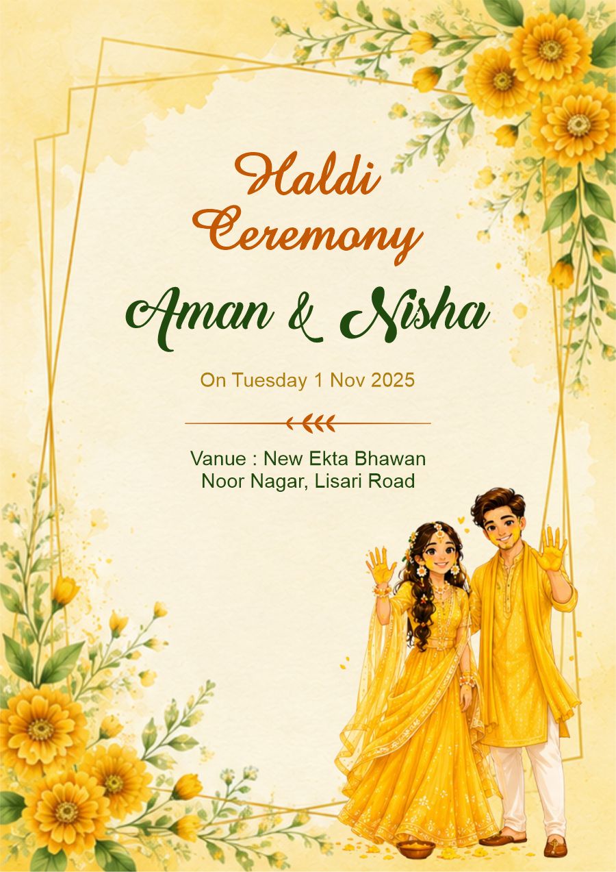 Haldi Ceremony E-Invitation Design