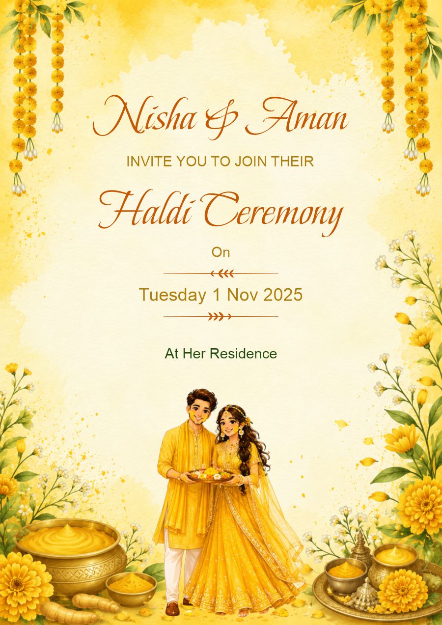 Haldi Ceremony E-Invitation Design