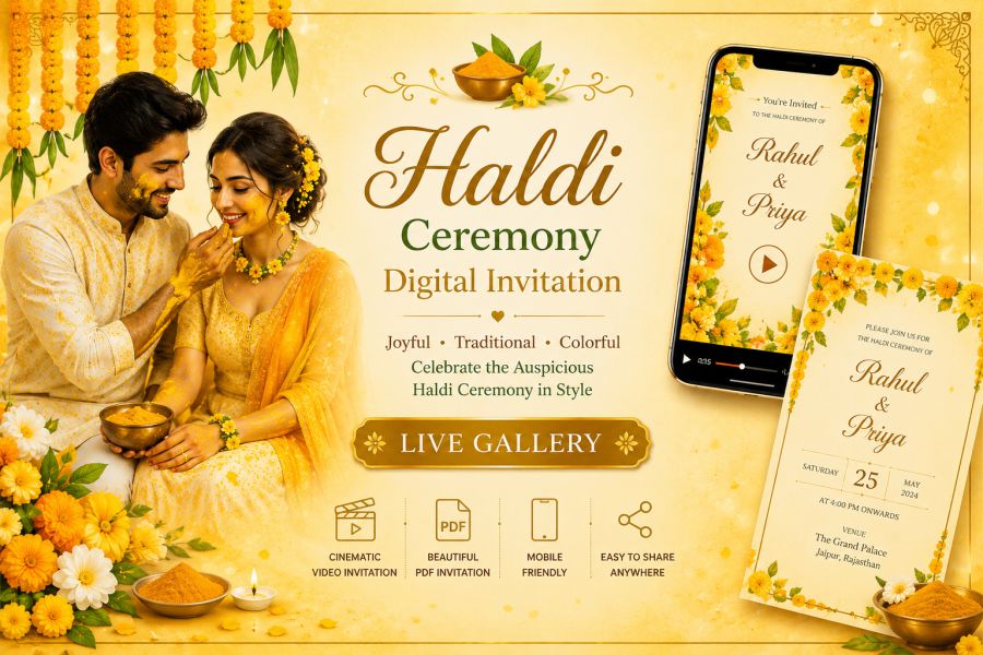 Haldi Ceremony E-Invitation Design